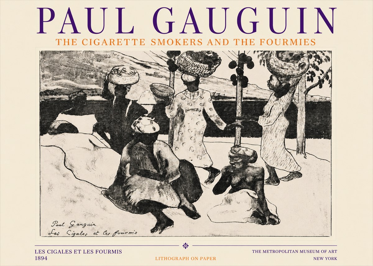 Paul Gauguin The Cigarette Smokers and the Fourmies No3 - Póster