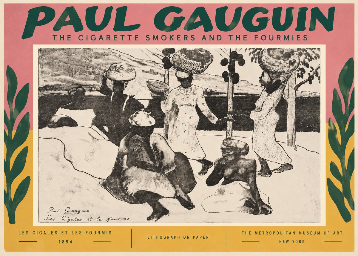 Paul Gauguin The Cigarette Smokers and the Fourmies No6 - Póster