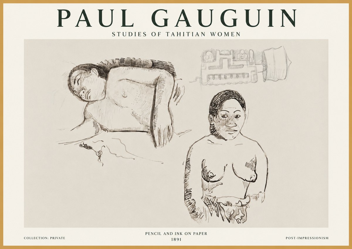 Paul Gauguin Studies of Tahitian Women No1 - Póster
