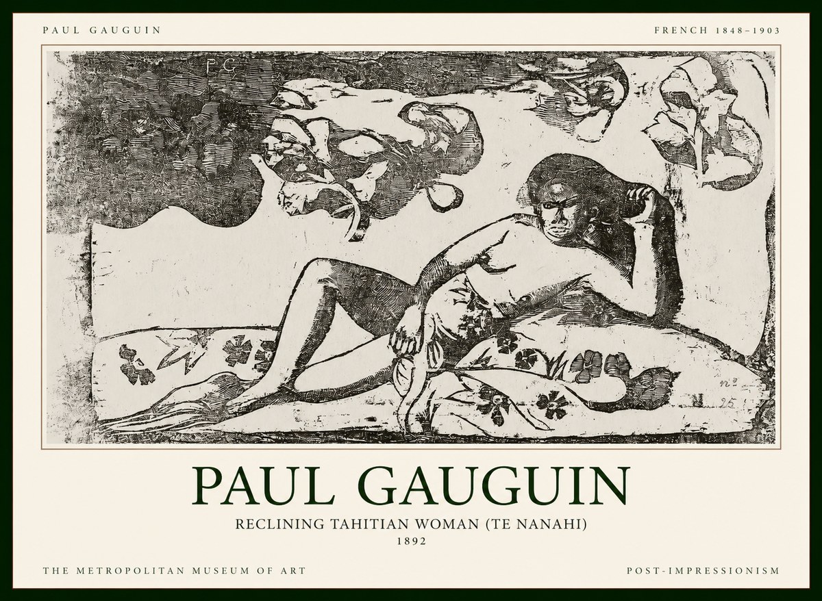 Paul Gauguin Reclining Tahitian Woman (Te Nanahi) No1 - Póster