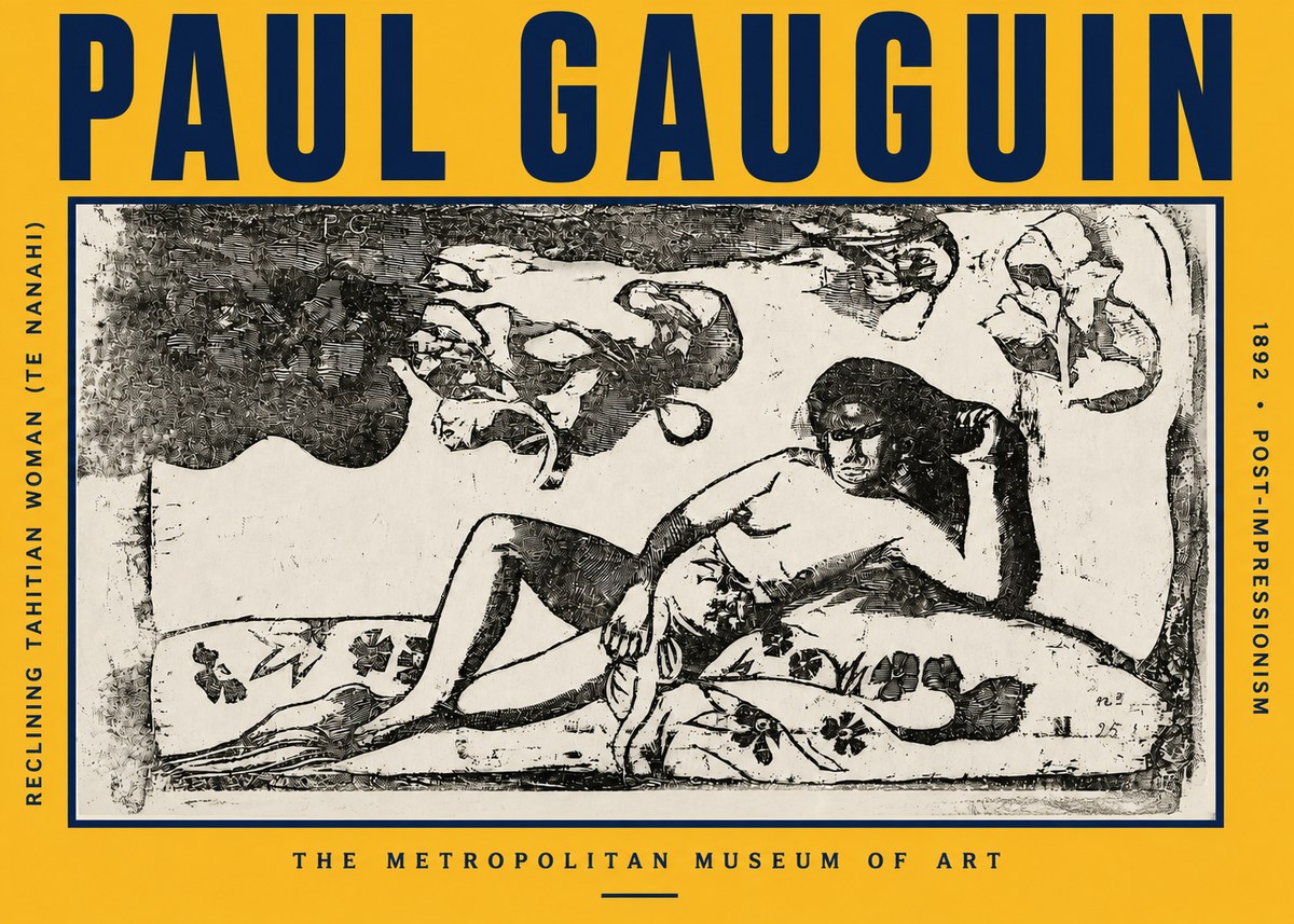 Paul Gauguin Reclining Tahitian Woman (Te Nanahi) No5 - Póster