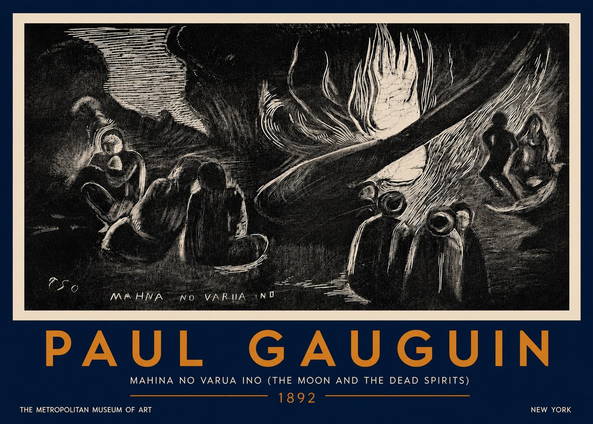 Paul Gauguin Mahina No Varua Ino (the Moon and the Dead Spirits) No5 - Póster