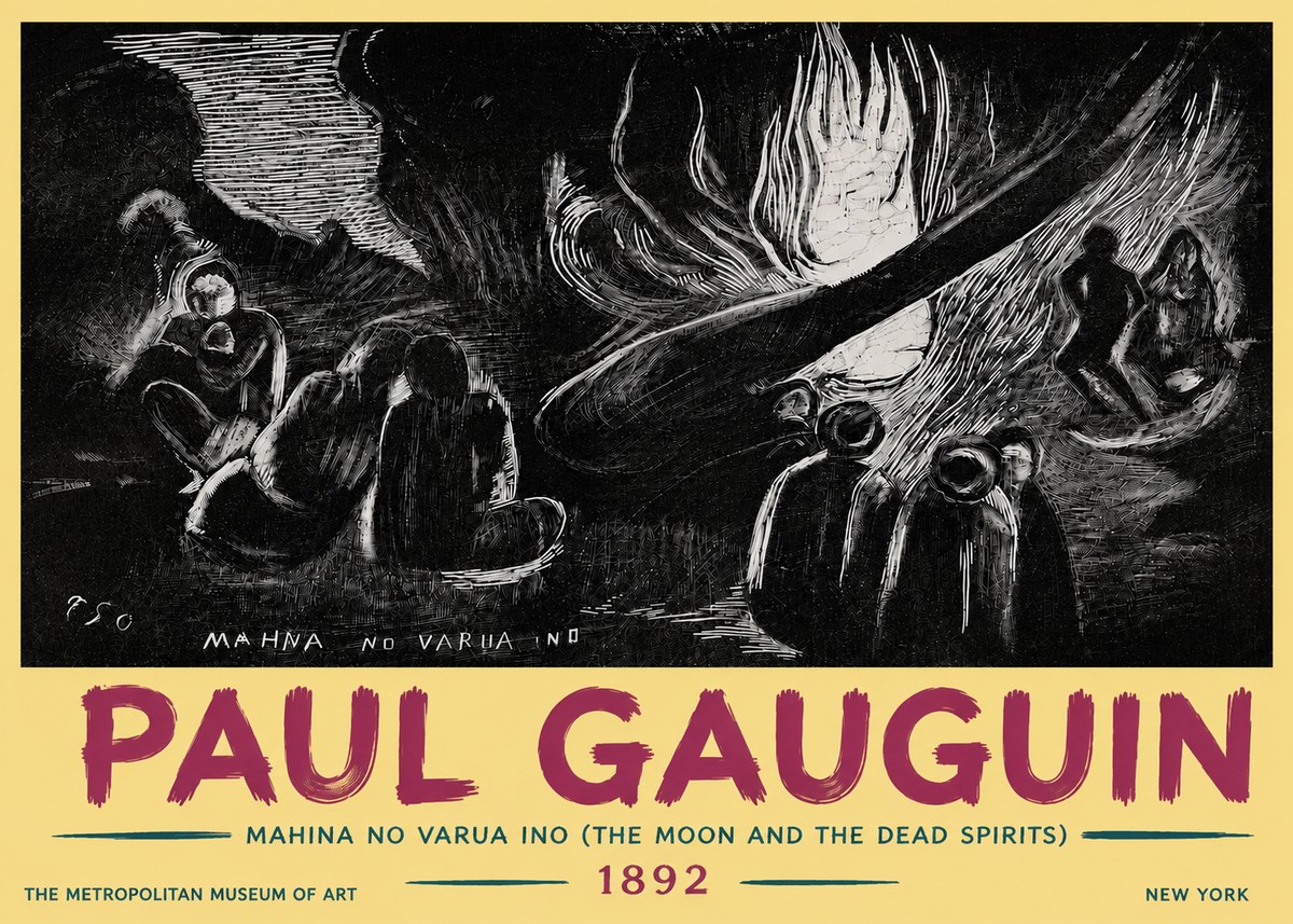 Paul Gauguin Mahina No Varua Ino (the Moon and the Dead Spirits) No6 - Póster