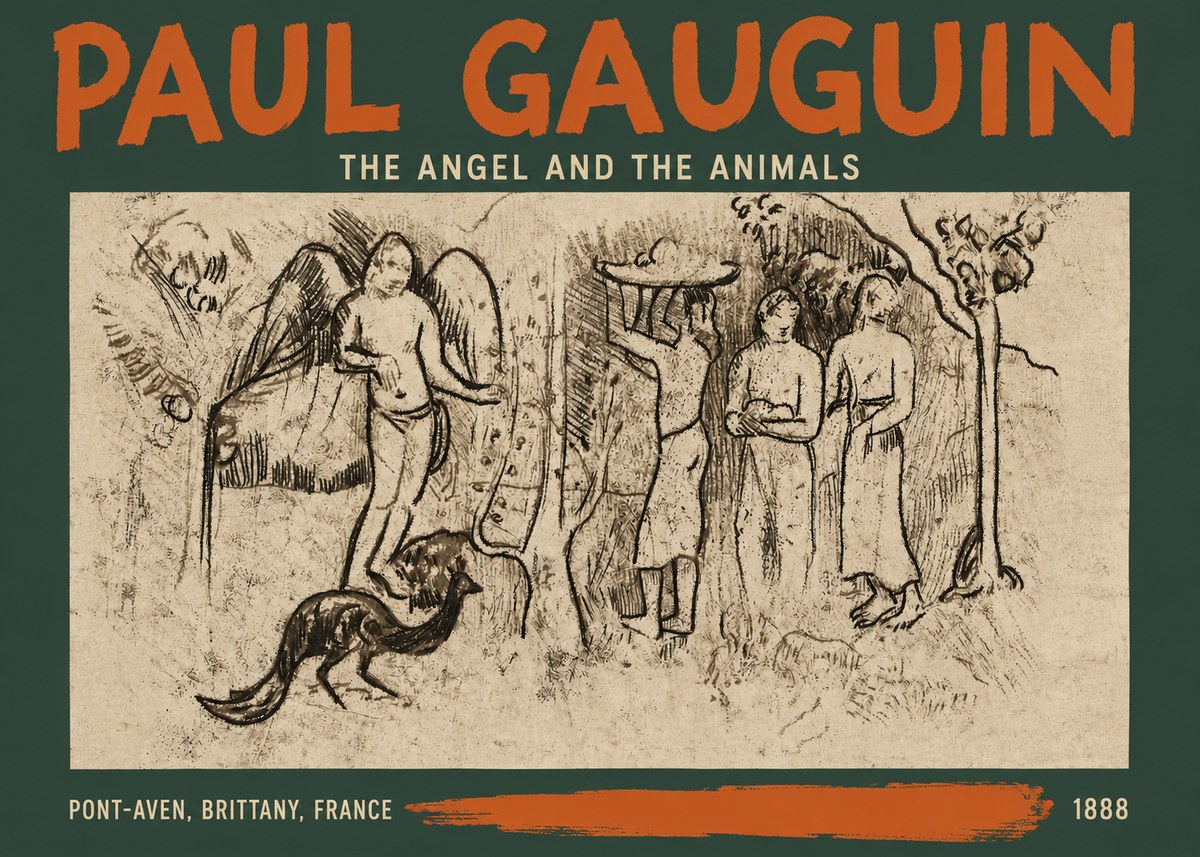 Paul Gauguin The Angel and the Animals No2 - Póster