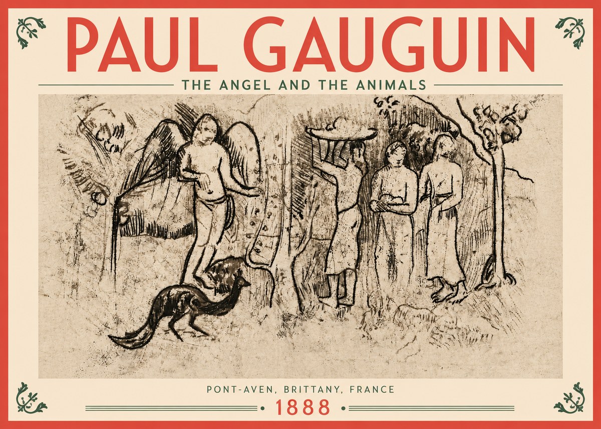 Paul Gauguin The Angel and the Animals No4 - Póster
