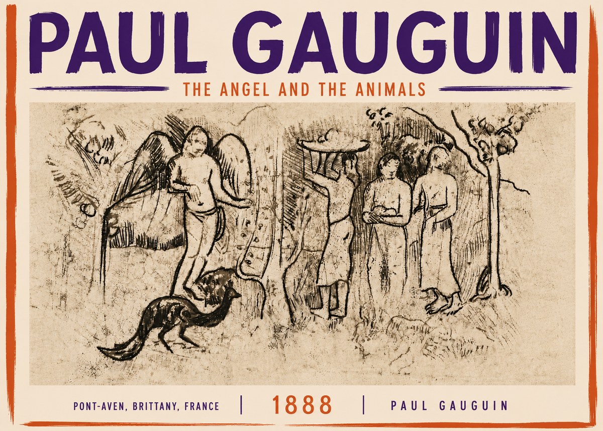 Paul Gauguin The Angel and the Animals No5 - Póster