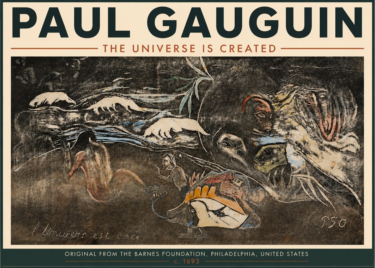 Paul Gauguin The Universe Is Created II No4 - Póster