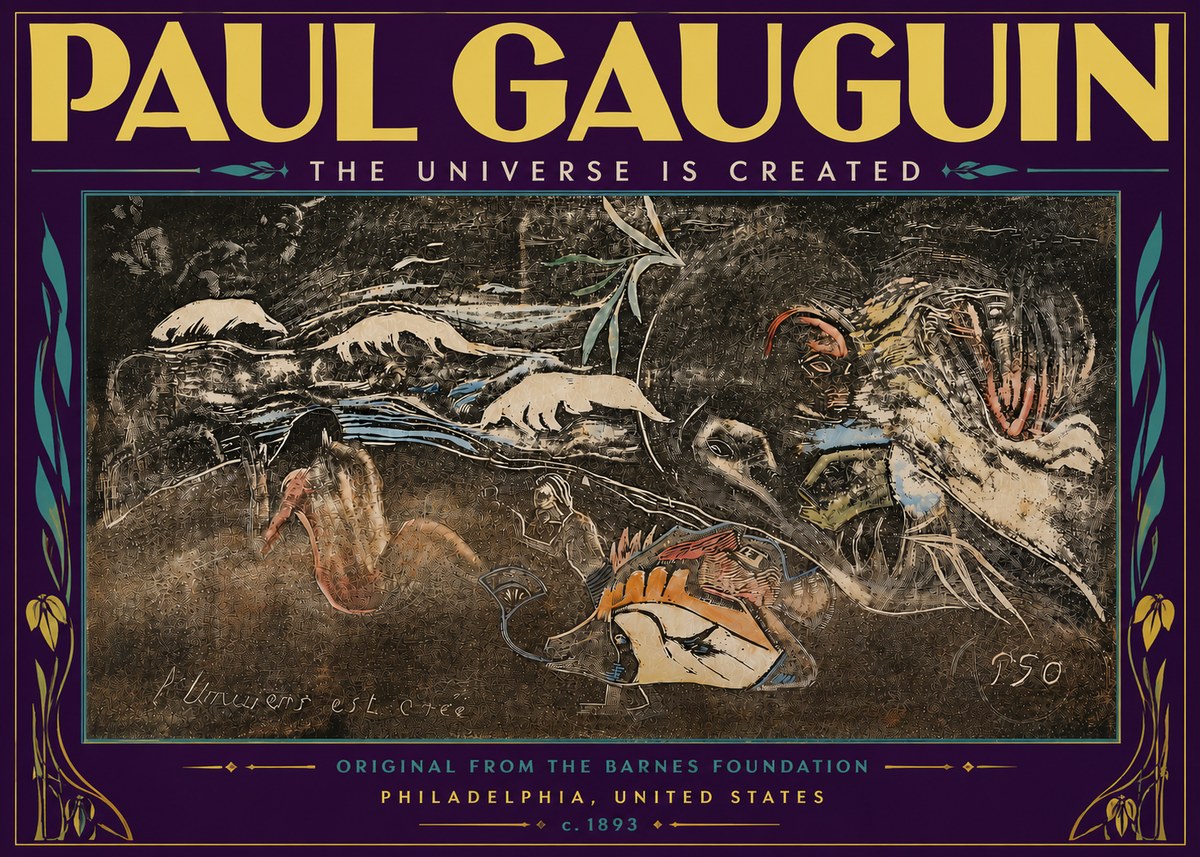 Paul Gauguin The Universe Is Created II No6 - Póster