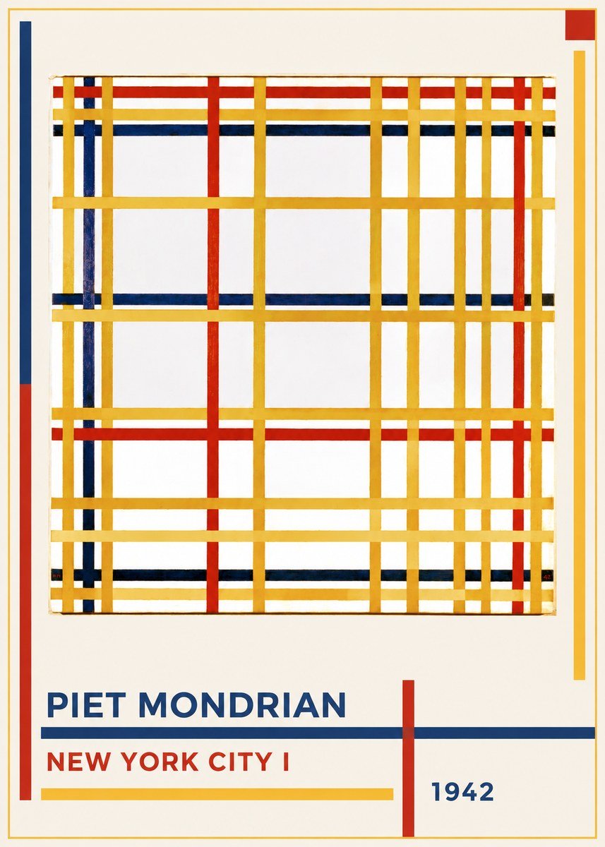 Piet Mondrian New York City I No1 - Póster