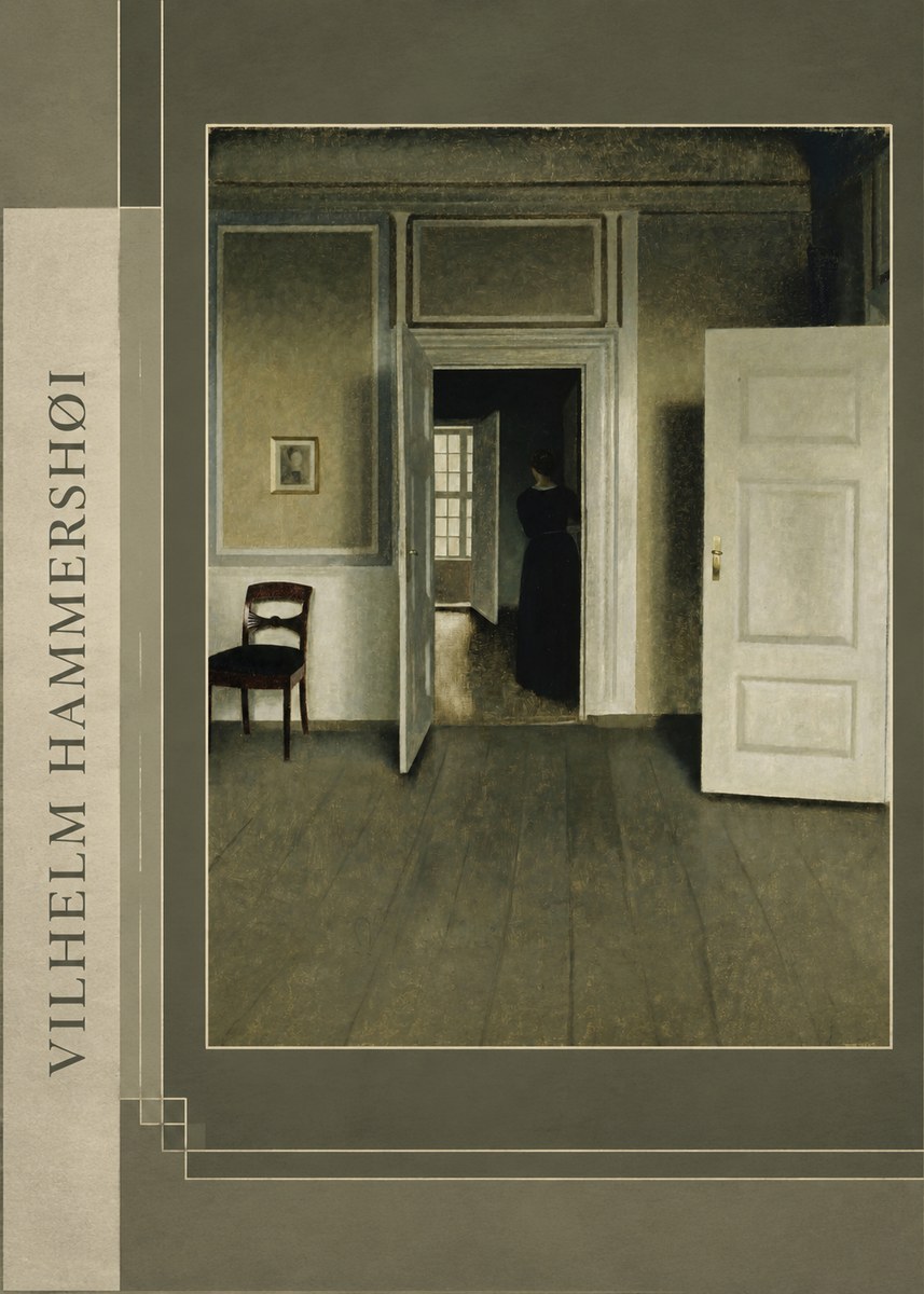 Vilhelm Hammershøi Interior with a Woman Seen from the Back No2 - Póster
