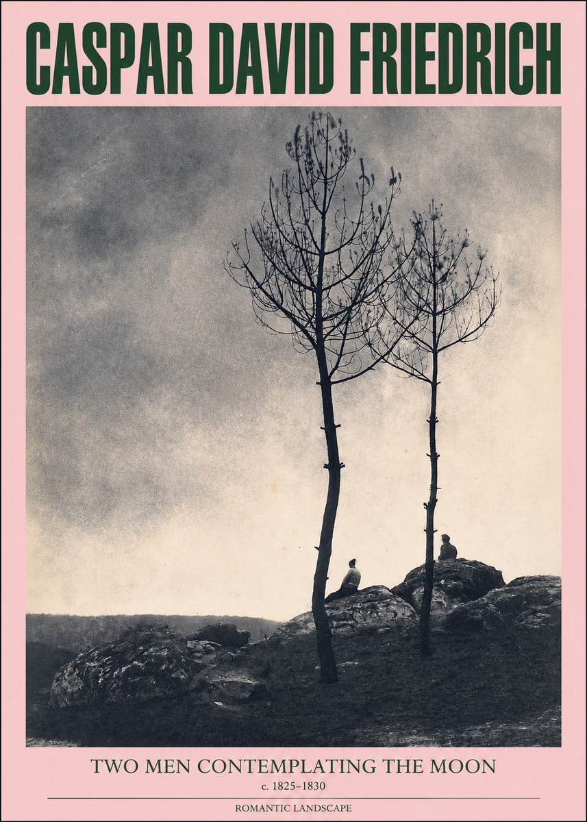Caspar David Friedrich Two Men Contemplating the Moon III No2 - Póster