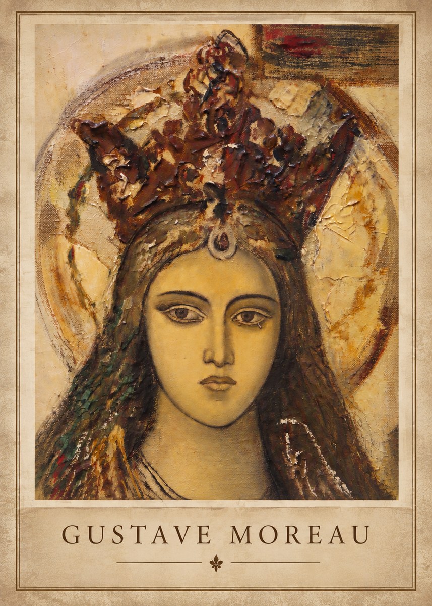 Gustave Moreau Head of a Woman with a Tiara No3 - Póster