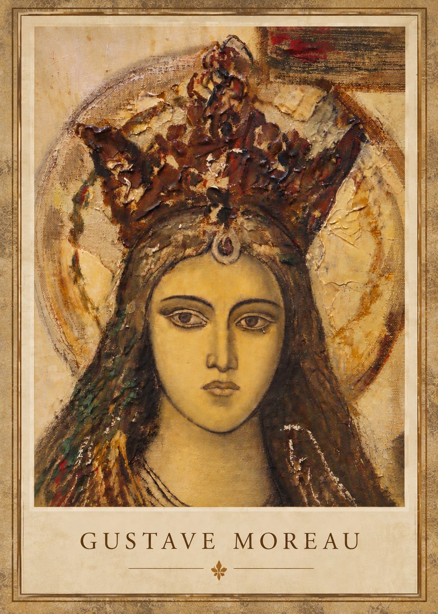 Gustave Moreau Head of a Woman with a Tiara No5 - Póster