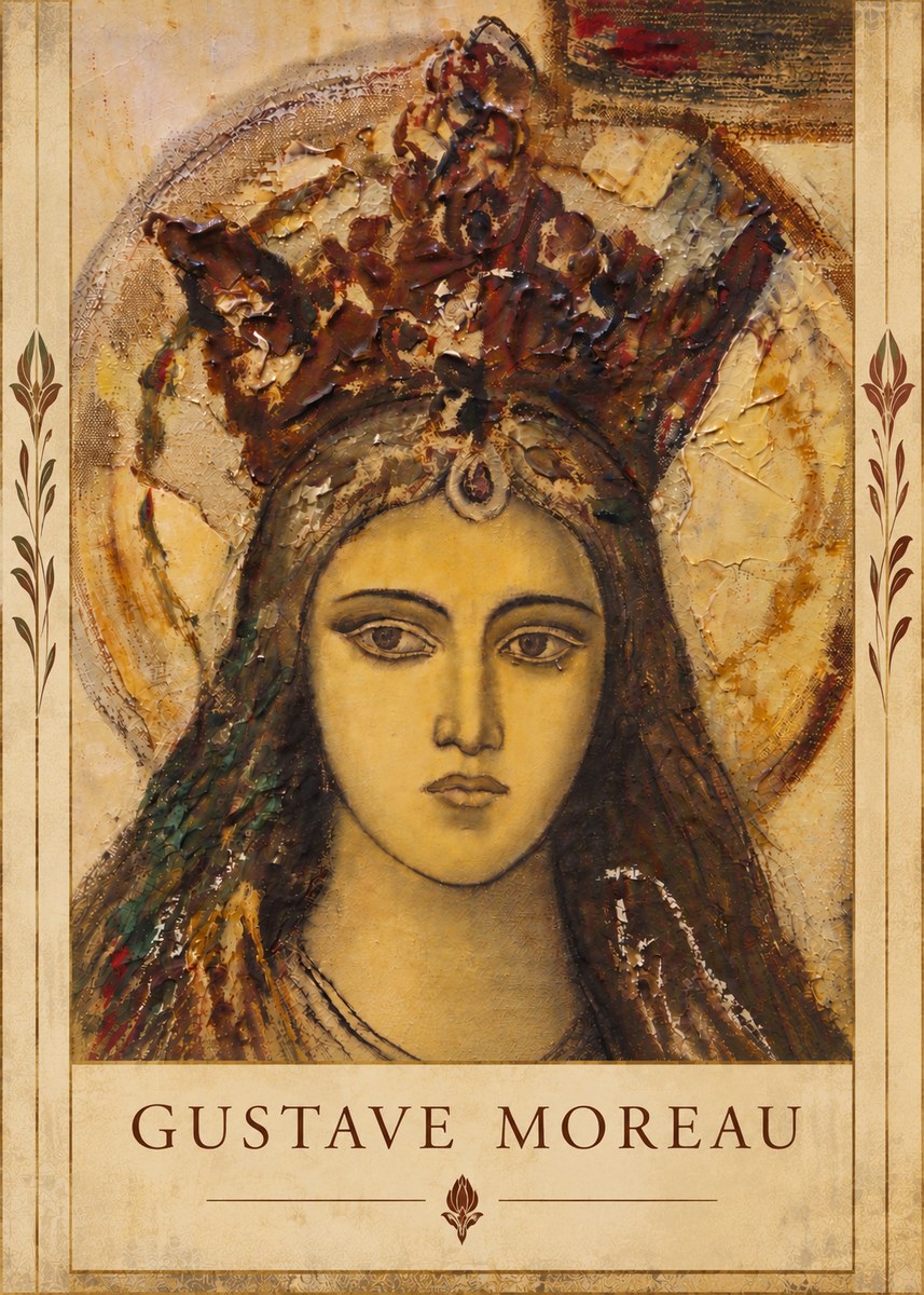 Gustave Moreau Head of a Woman with a Tiara No6 - Póster
