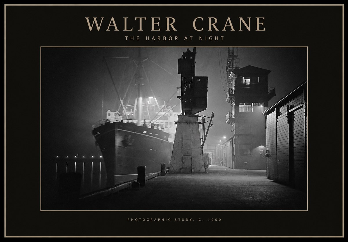 Walter Crane The Harbor at Night No1 - Póster