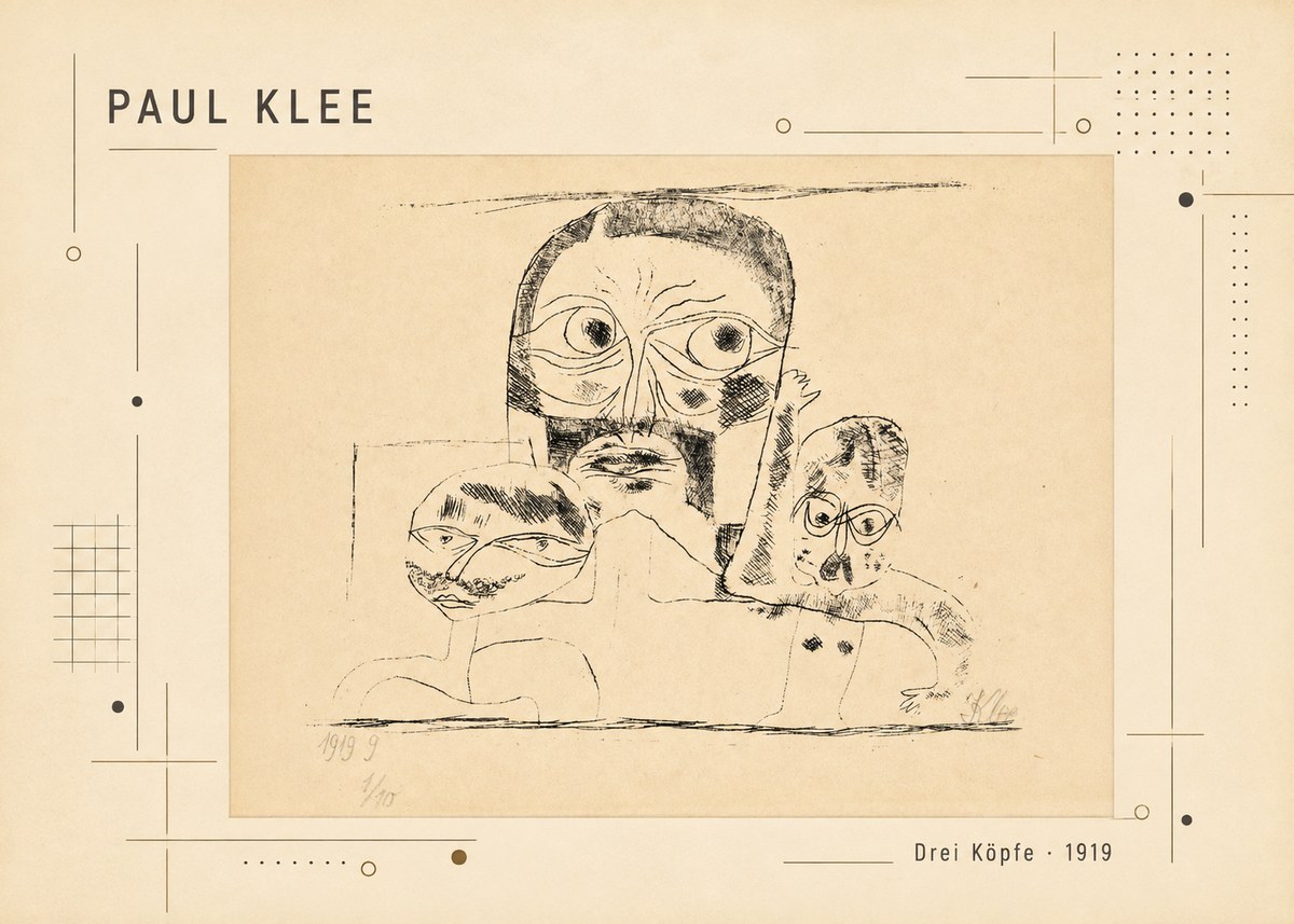 Paul Klee Drei Köpfe No2 - Póster