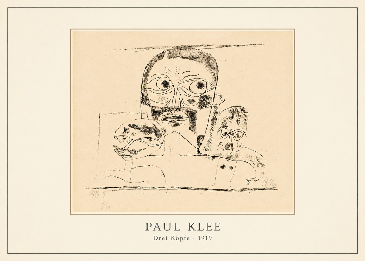 Paul Klee Drei Köpfe No3 - Póster