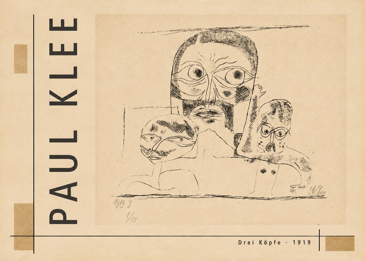 Paul Klee Drei Köpfe No4 - Póster