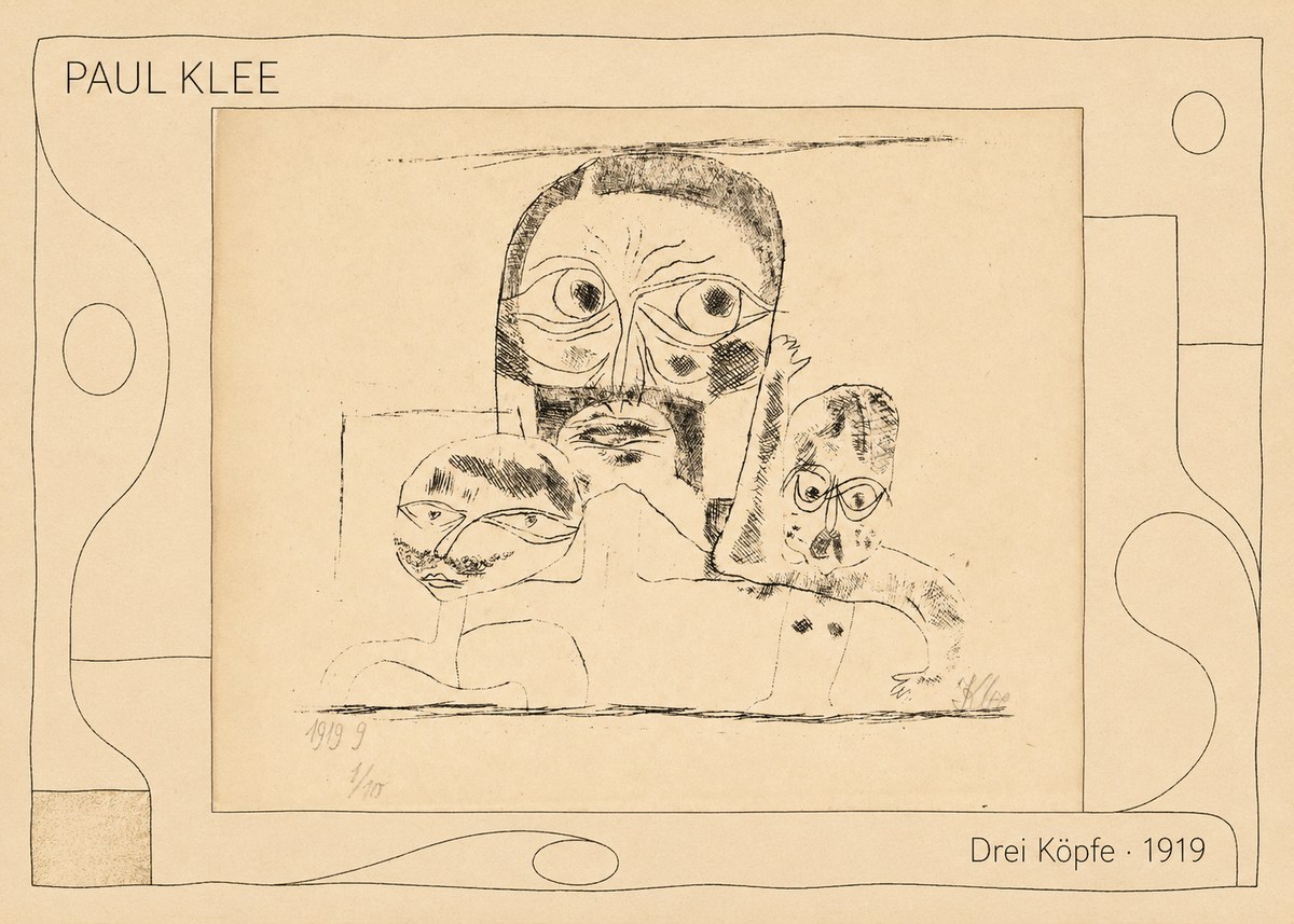 Paul Klee Drei Köpfe No5 - Póster