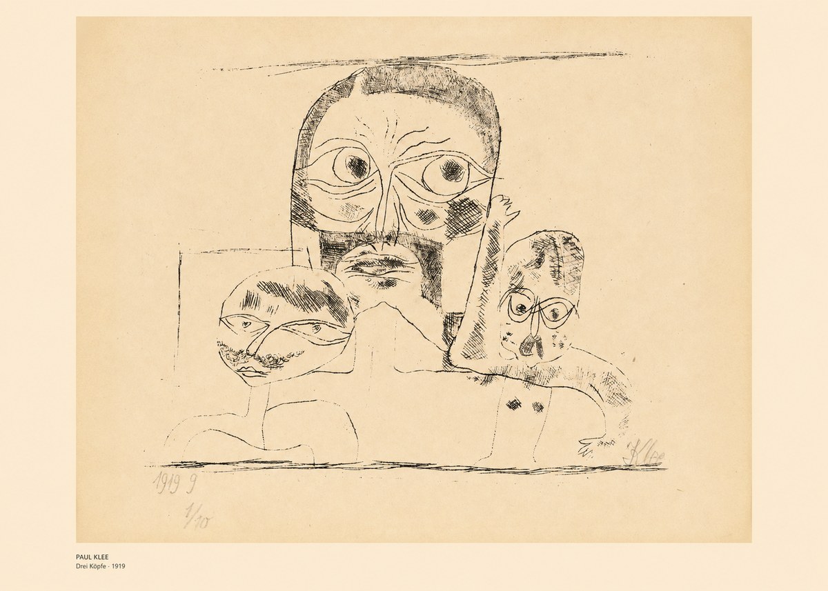 Paul Klee Drei Köpfe No6 - Póster