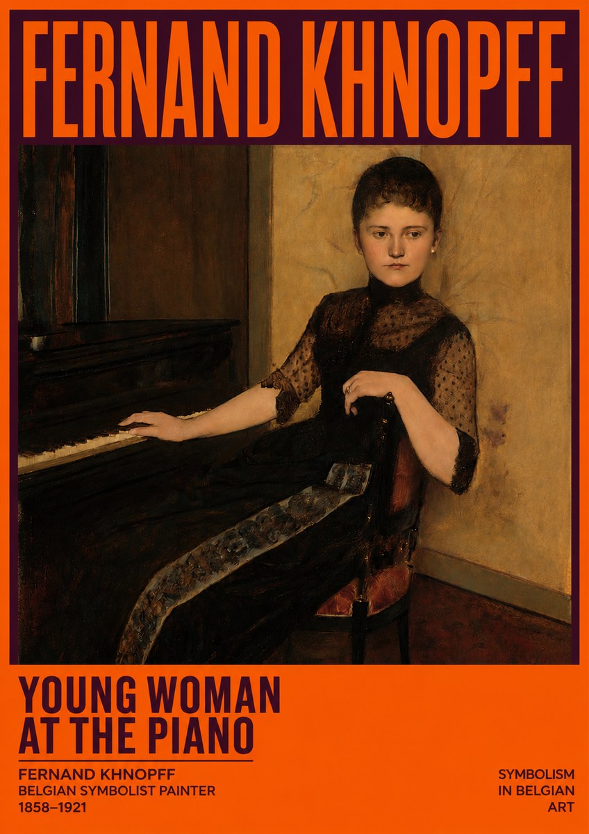 Fernand Khnopff The Piano, 1889 No5 - Póster
