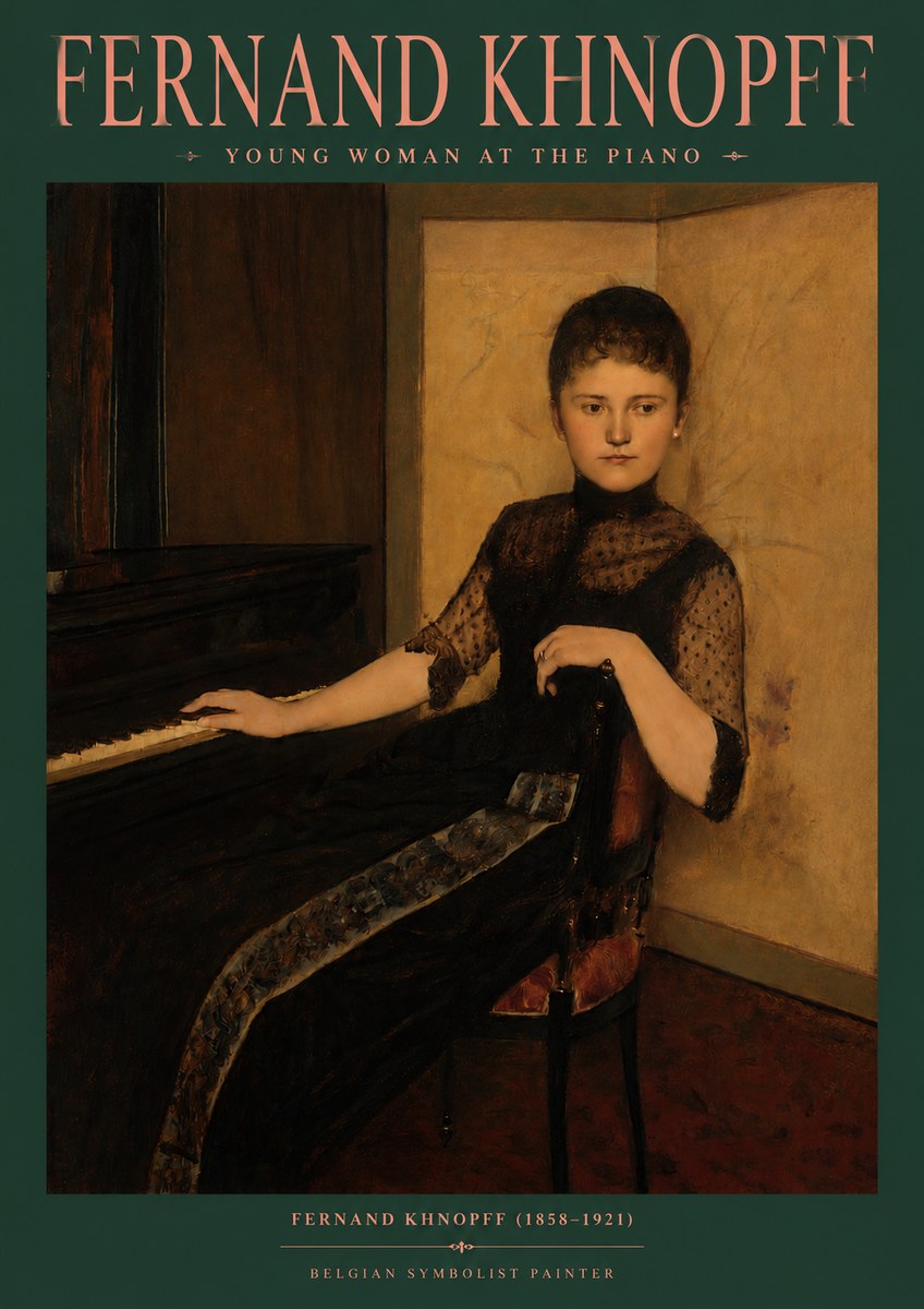 Fernand Khnopff The Piano, 1889 No6 - Póster