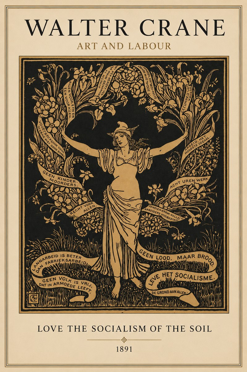 Walter Crane Art and Labour No3 - Póster