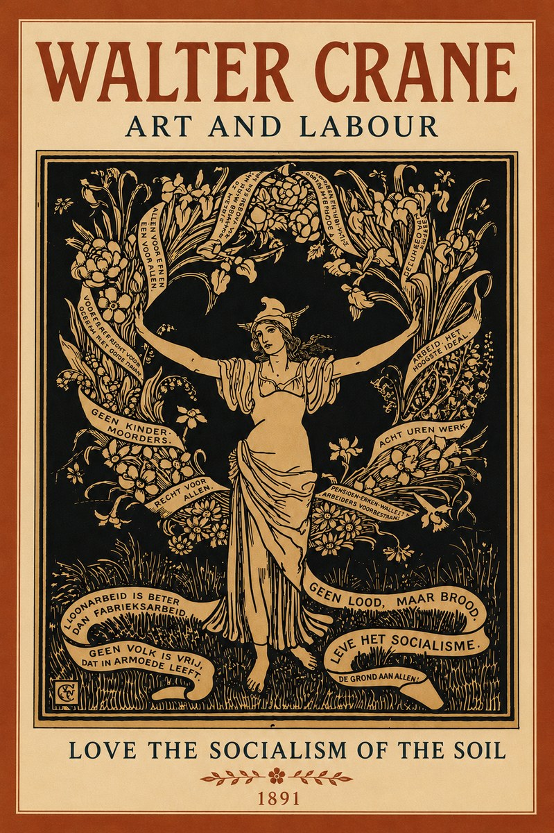 Walter Crane Art and Labour No6 - Póster