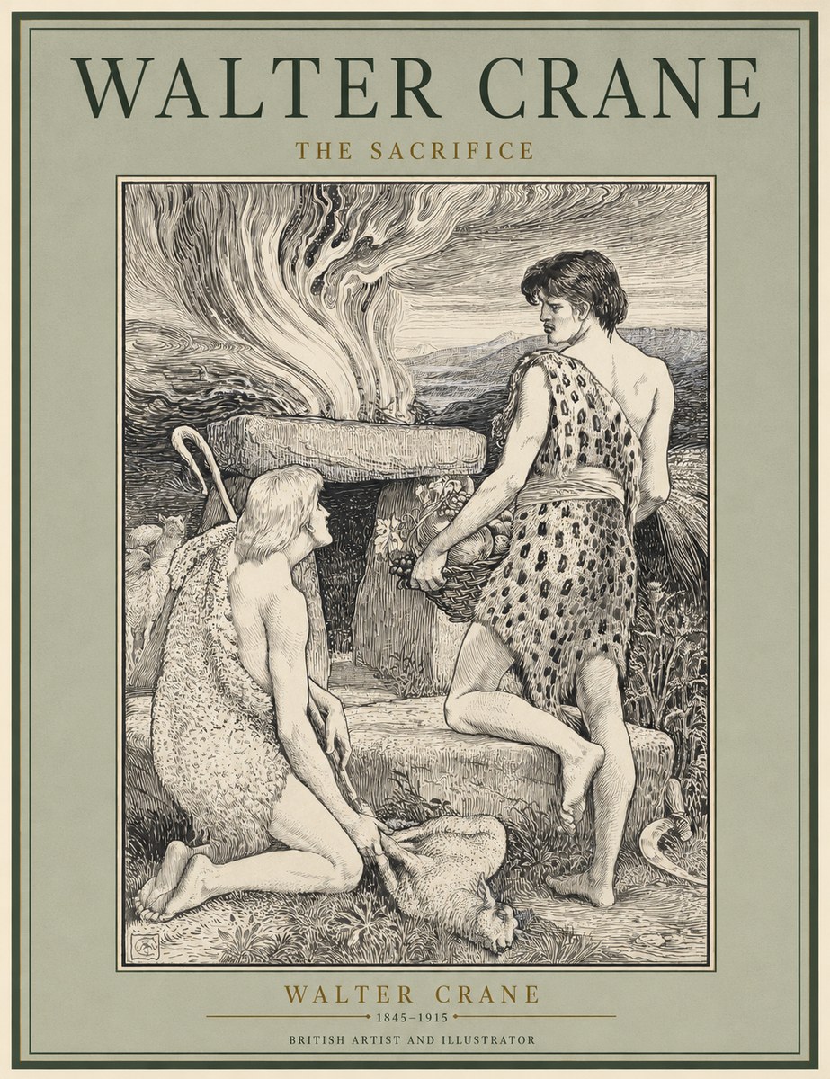 Walter Crane The Sacrifice No2 - Póster