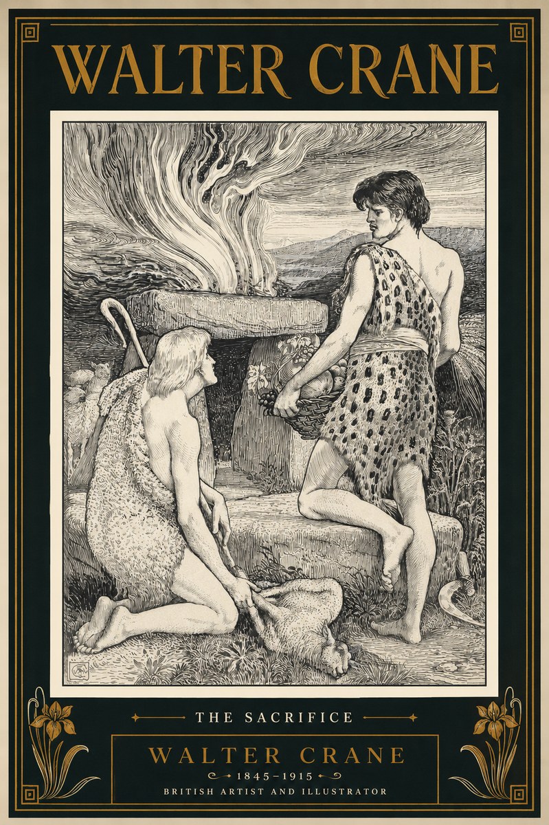 Walter Crane The Sacrifice No4 - Póster