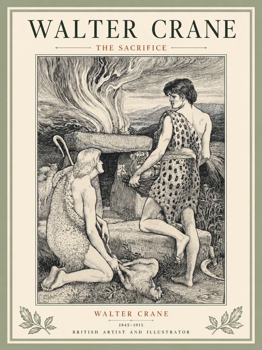 Walter Crane The Sacrifice No5 - Póster