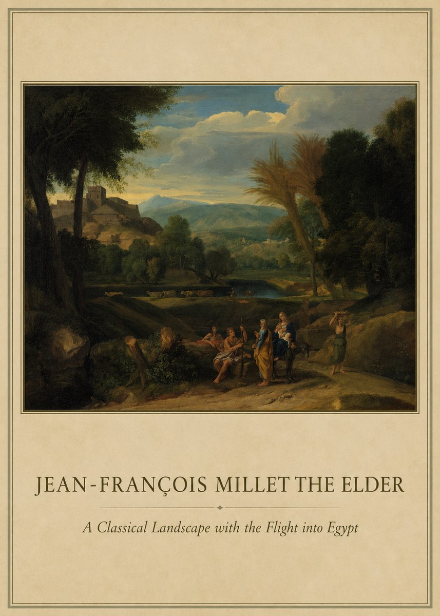 Jean-François Millet A Classical Landscape with the Flight into Egypt No1 - Póster