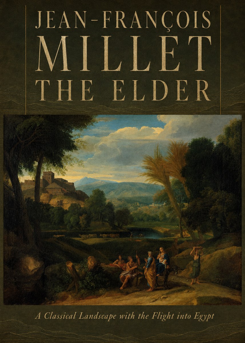 Jean-François Millet A Classical Landscape with the Flight into Egypt No6 - Póster