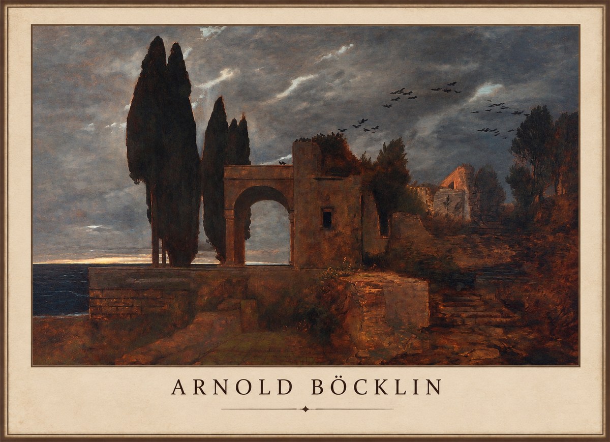 Arnold Böcklin Villa by the Sea I No1 - Póster