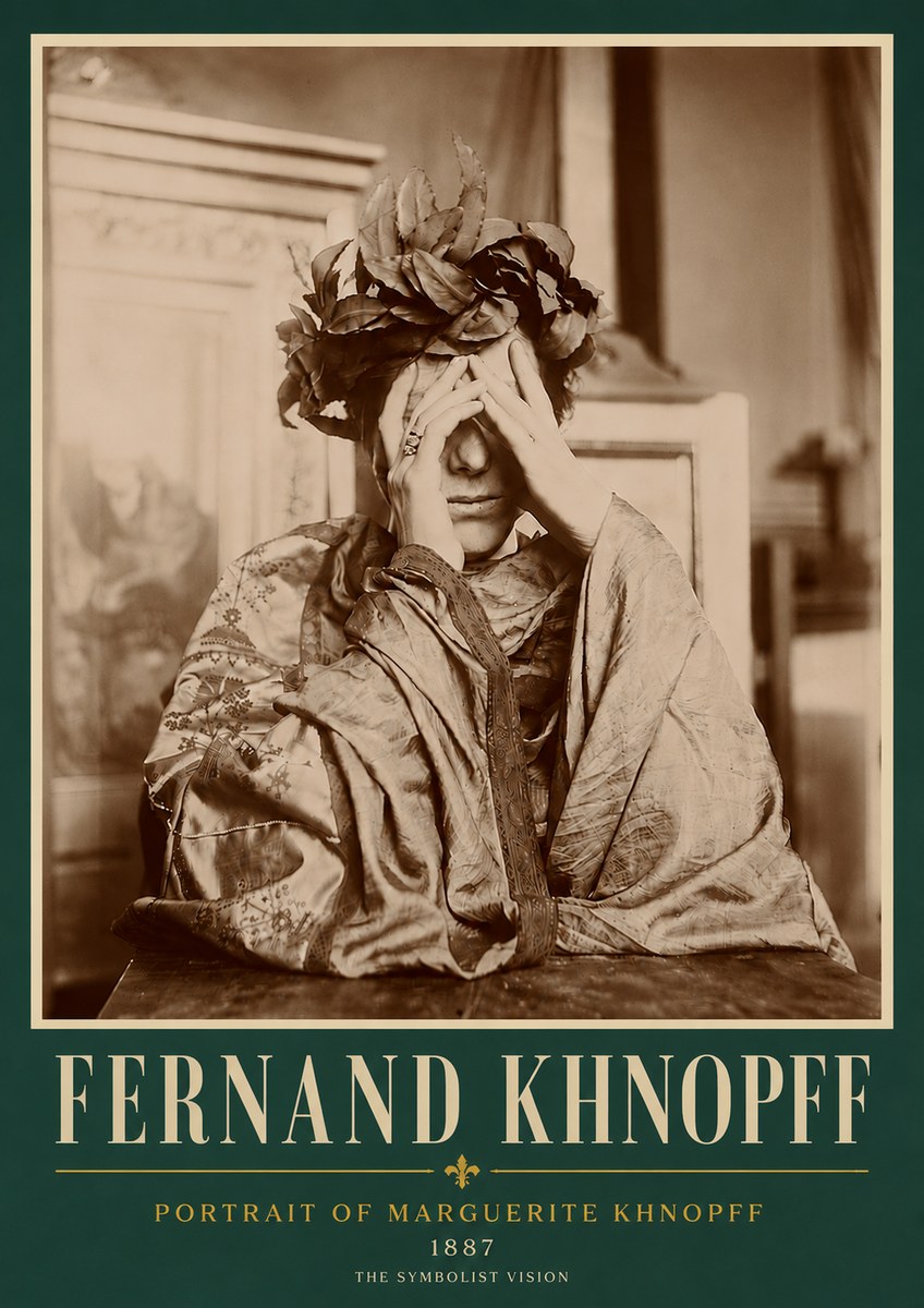 Fernand Khnopff Portrait of Marguerite Khnopff No5 - Póster