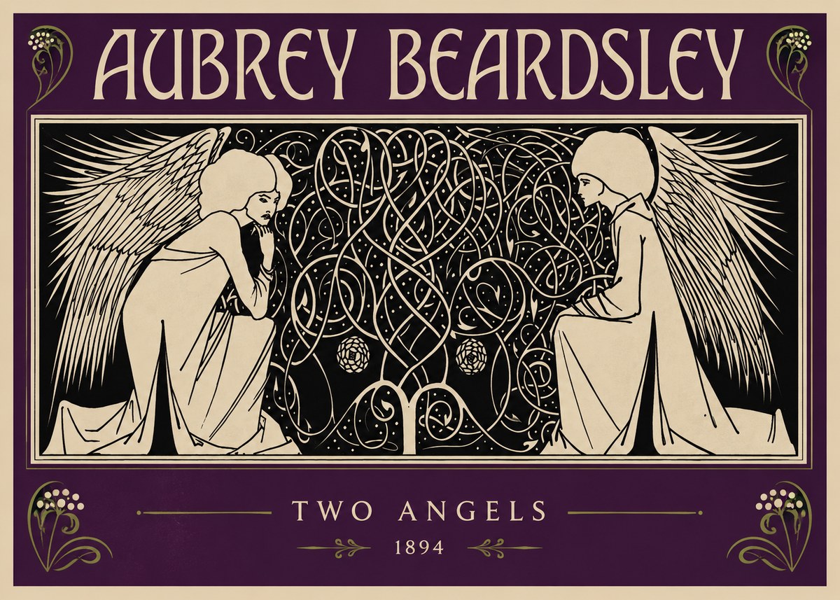 Aubrey Beardsley Two Angels No2 - Póster