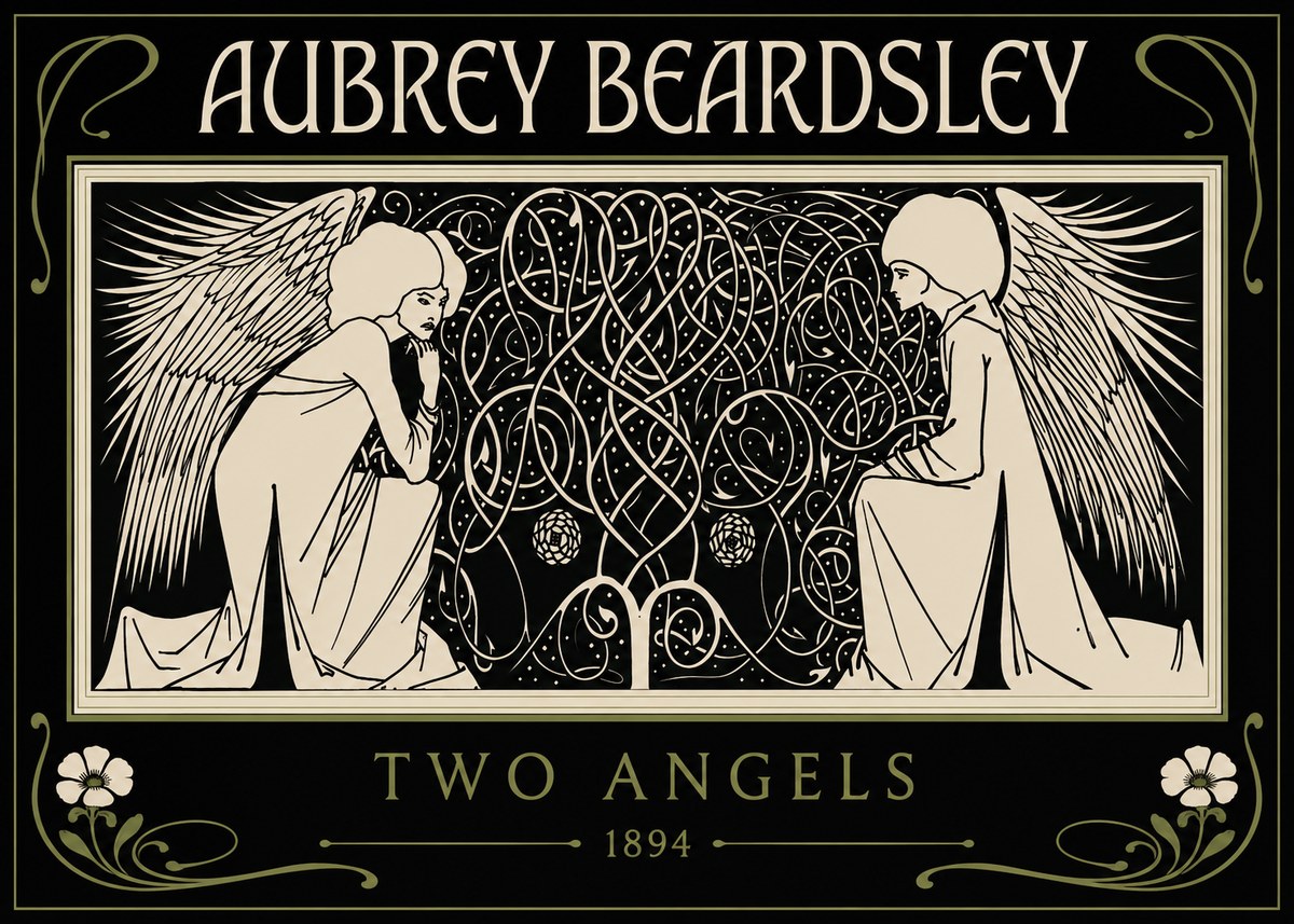 Aubrey Beardsley Two Angels No3 - Póster