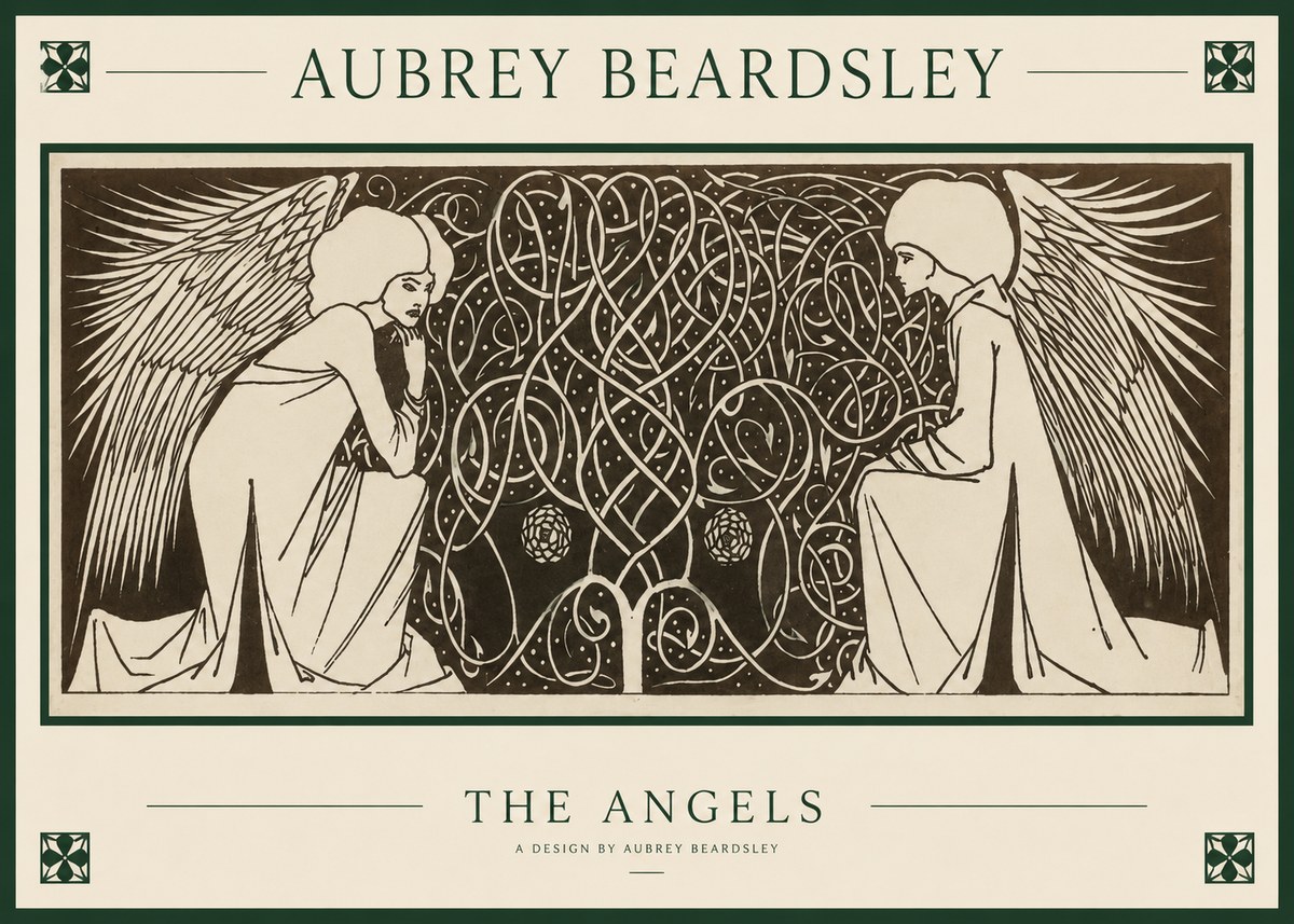 Aubrey Beardsley Two Angels No6 - Póster