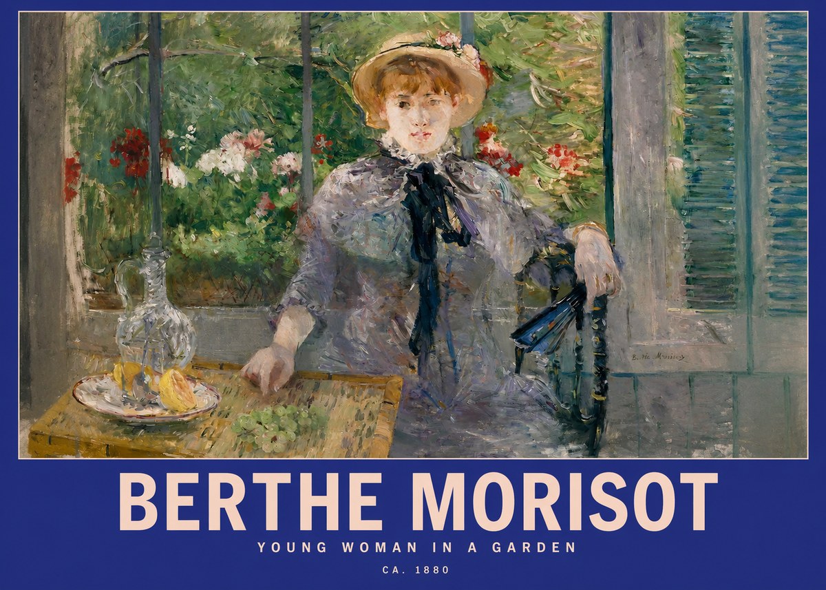 Berthe Morisot Young Woman Seated by a Window (Jeune Femme Assise À La Fenêtre) No3 - Póster