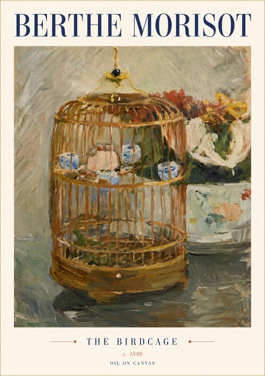 Berthe Morisot The Birdcage I No3 - Póster