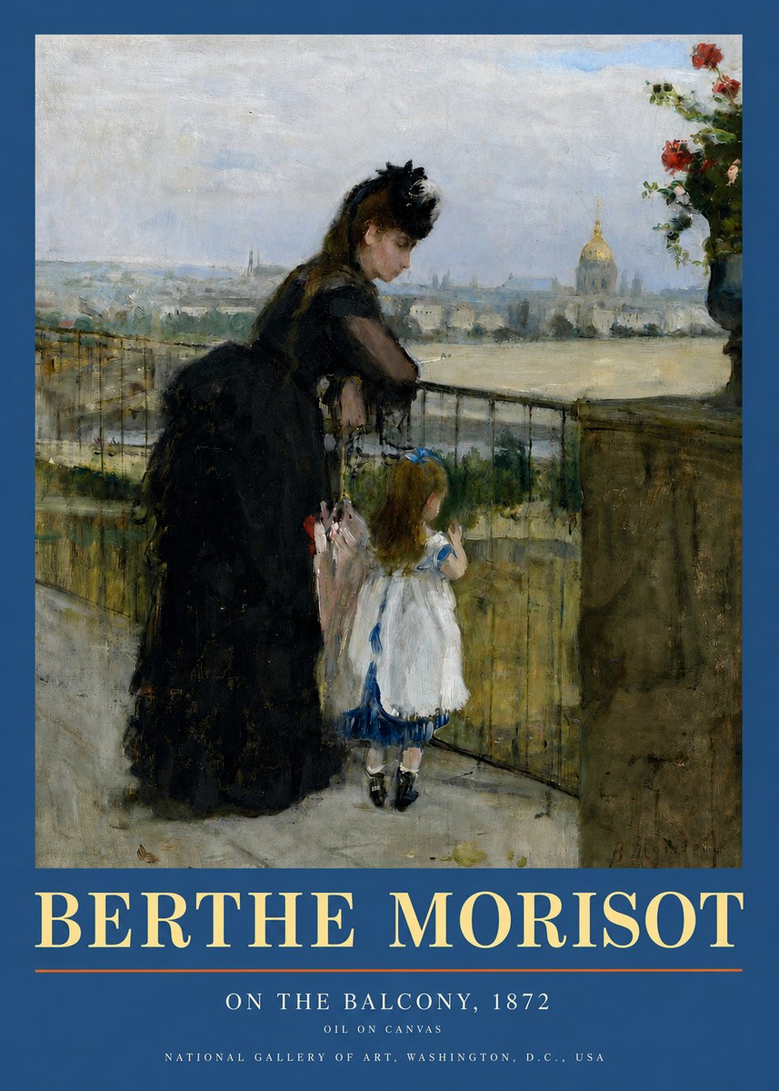 Berthe Morisot On the Balcony, 1872 No3 - Póster