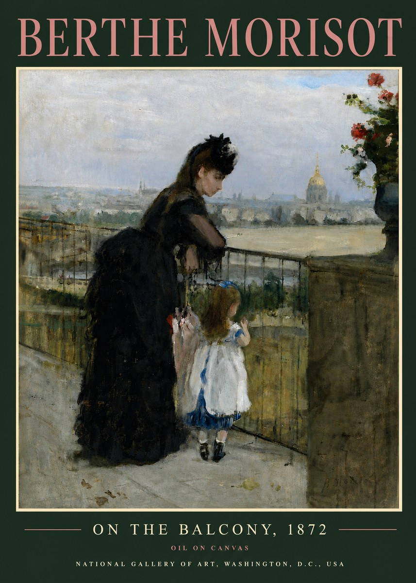 Berthe Morisot On the Balcony, 1872 No6 - Póster