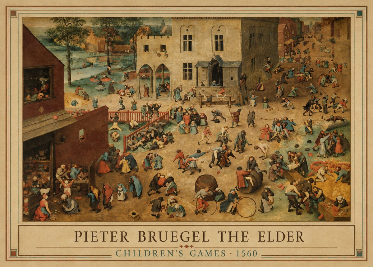 Pieter Bruegel Children's Games I No1 - Póster