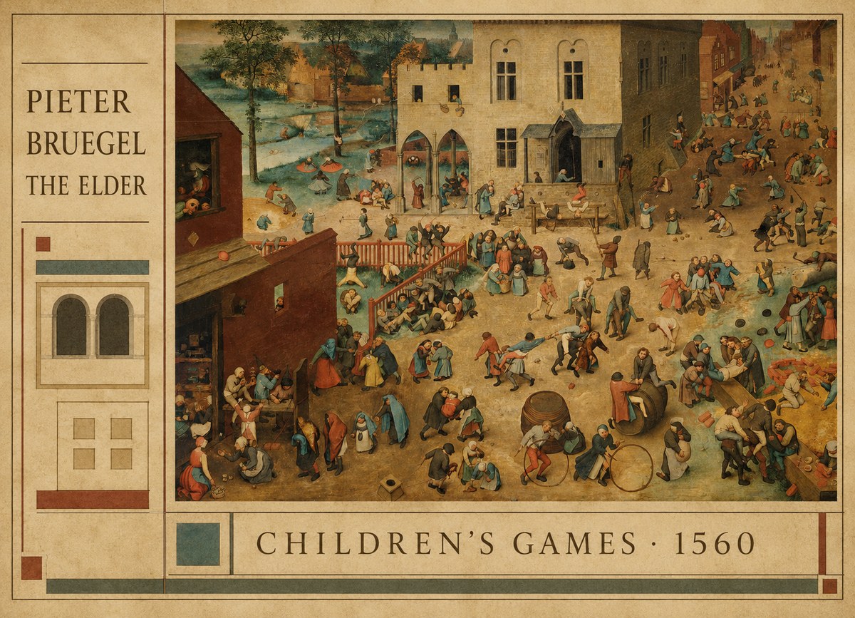 Pieter Bruegel Children's Games I No4 - Póster