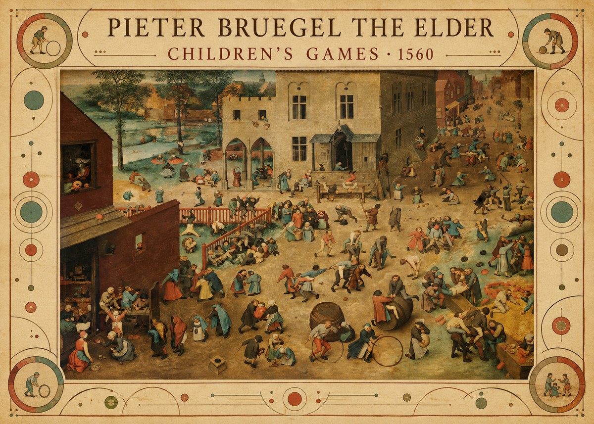 Pieter Bruegel Children's Games I No5 - Póster