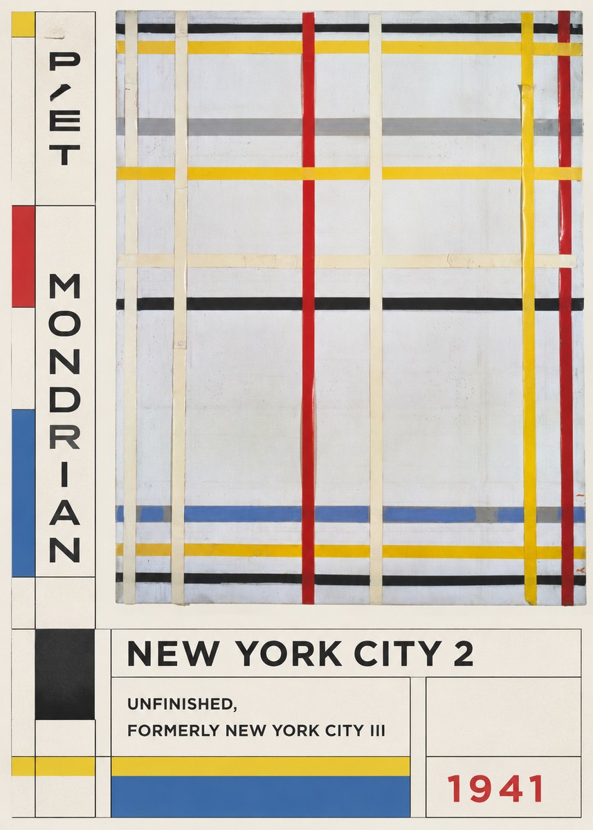Piet Mondrian New York City 2 No4 - Póster