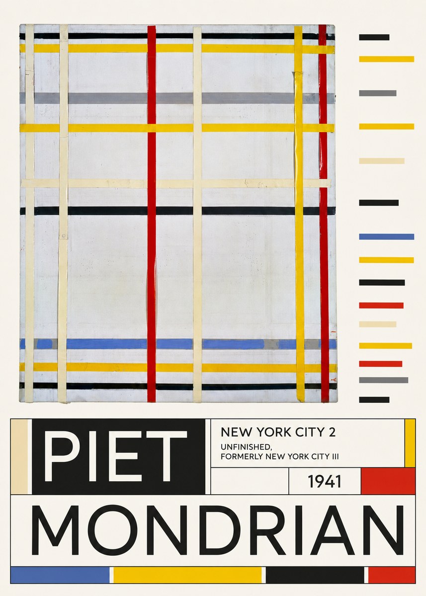 Piet Mondrian New York City 2 No6 - Póster