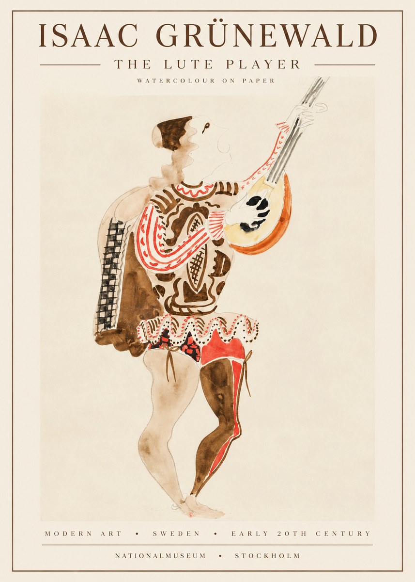 Isaac Grünewald The Lute Player No1 - Póster
