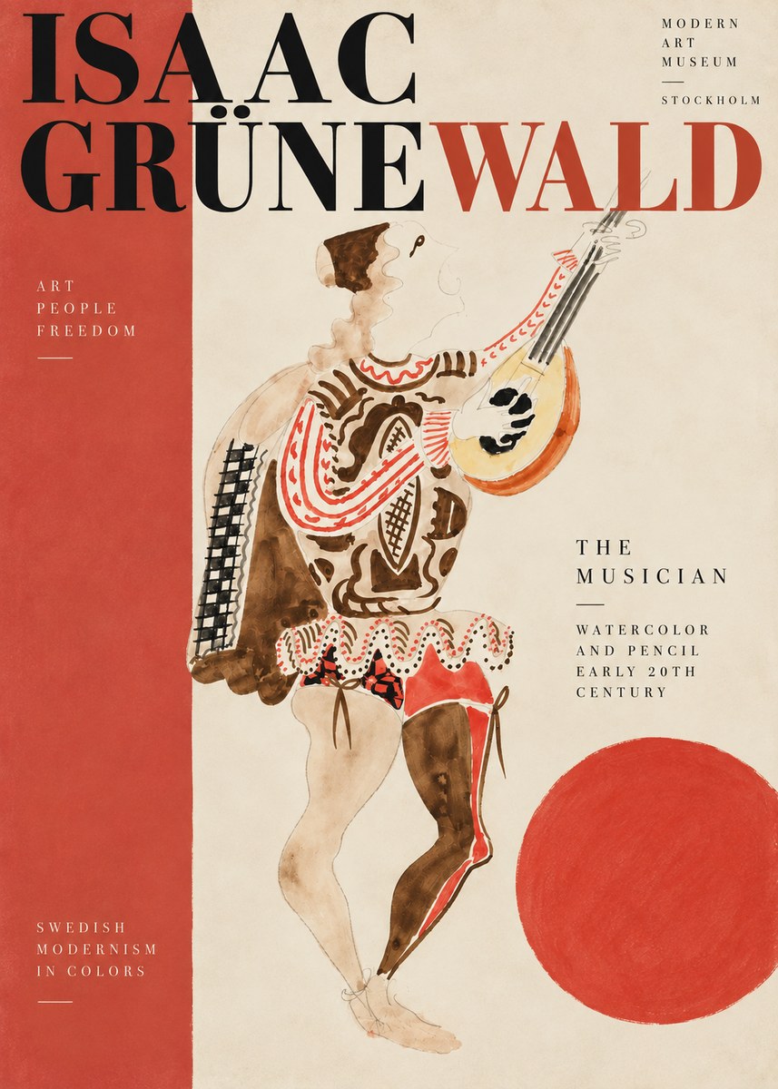 Isaac Grünewald The Lute Player No5 - Póster
