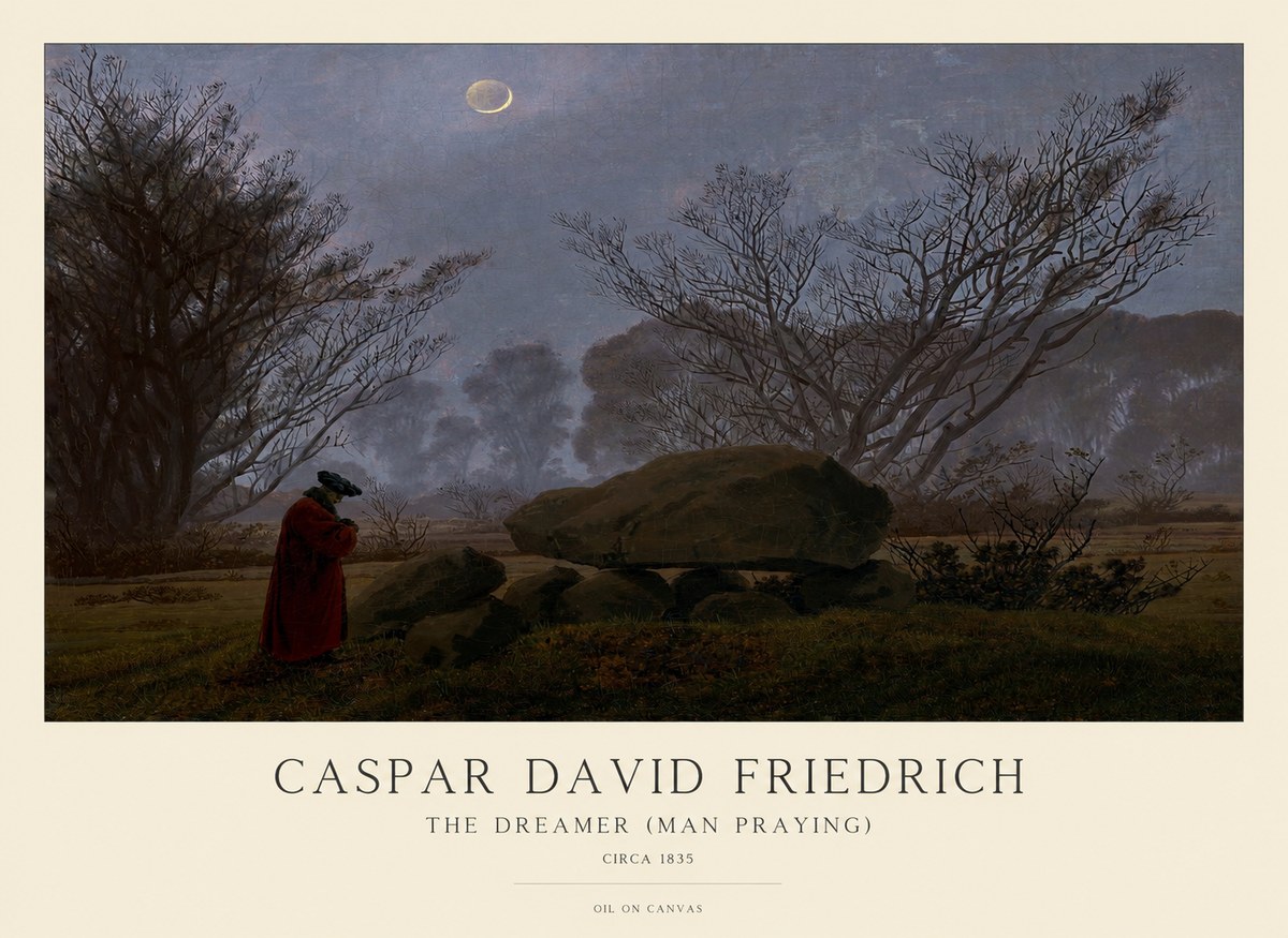 Caspar David Friedrich The Dreamer (Man Praying) No1 - Póster